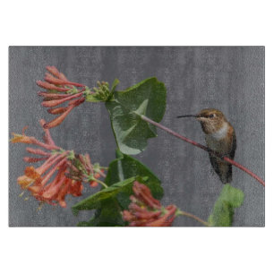 Kolibri und Blumen-Ausschnitt-Brett Schneidebrett