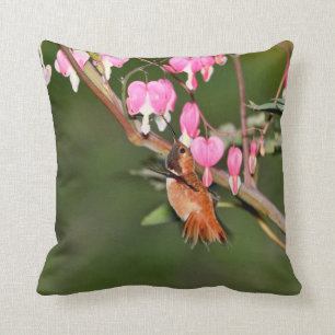Kolibri-und Blumen-Bild Kissen