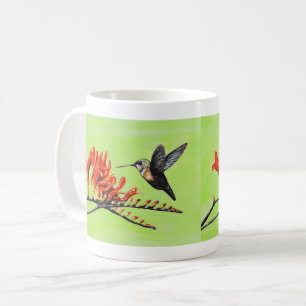 Kolibri- und Crocosmia-Gemälde Kaffeetasse