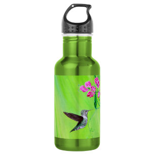 Kolibri und Duftende Platterbsen Malerei Edelstahlflasche