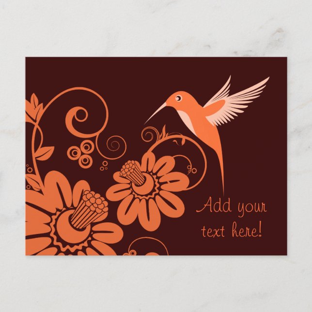 Kolibri und Flowers Postkarte (Vorderseite)