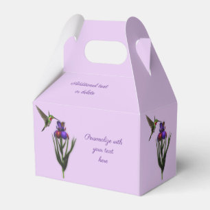 Kolibri und Iris-Blume personalisiert  Geschenkschachtel