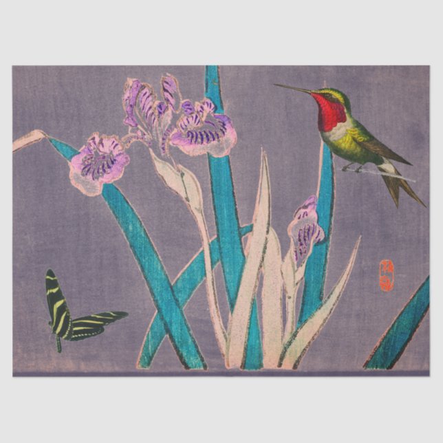 KOLIBRI UND IRIS Seidenpapier (Vorderseite)
