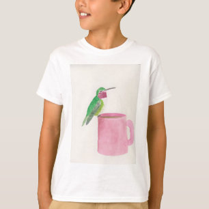 Kolibri und Kaffee niedliche Vogelmalerei Wasserco T-Shirt