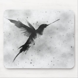 KOLIBRI UND SCHWARZE STERNE MAUSPAD