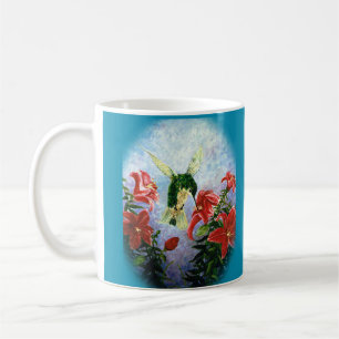 Kolibri-und Stargazer-Lilienenkunst-Tasse Tasse