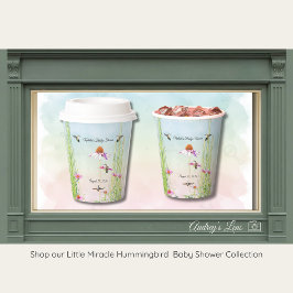 Kolibri- und Wildblumen-Baby-Party Pappbecher