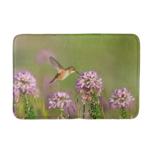 Kolibri und Wildblumen Badematte