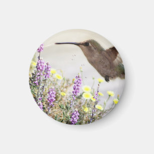 Kolibri und Wildblumen Digitale Kunst Magnet