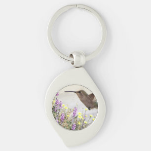 Kolibri und Wildblumen Digitale Kunst Schlüsselanh Schlüsselanhänger