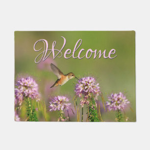 Kolibri und Wildblumen-Willkommen Fußmatte