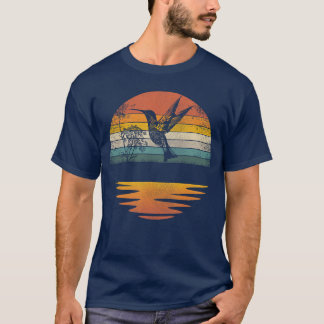 Kolibri Vintage Sonnenuntergang Kolibris Mädchen T-Shirt
