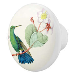 Kolibri-Vogel-Blumen-Blumengarten-Griff Keramikknauf