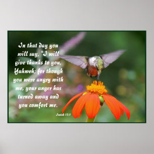 Kolibri-Vogel-Blumen-Blumenjesaja-12:2 Poster