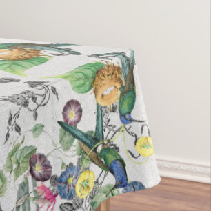 Kolibri-Vogel-Blumen-Garten-Tischdecke Tischdecke