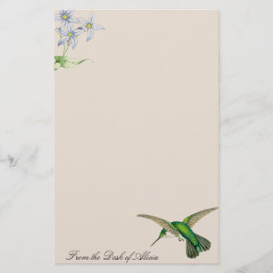 Kolibri-Vogel-Blumen-Tier-Tiere mit Blumen Briefpapier