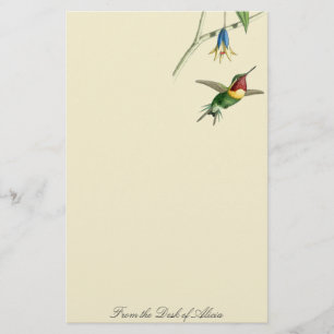 Kolibri-Vogel-Blumen-Tier-Tiere mit Blumen Briefpapier