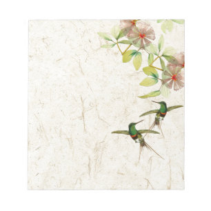 Kolibri-Vögel-Blumen-Tiere-Notizblock Notizblock