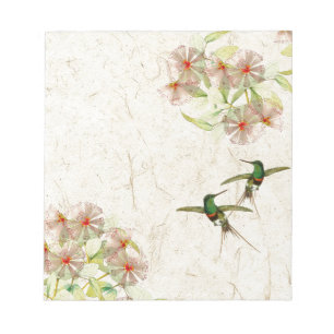 Kolibri-Vogel-Blumen-Tiertier-Notizblock Notizblock