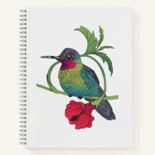 Kolibri-Vogel-Illustrationsnotizbuch Notizbuch