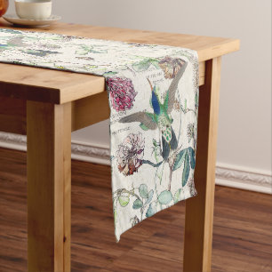 Kolibri-Vogel-Klee-Blumen-Tabellen-Läufer Großer Tischläufer