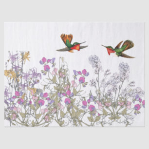 Kolibri-Vogel-süße Erbsen-Blumen-Seidenpapier Seidenpapier