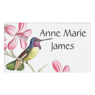Kolibri-Vogel-Tier-Blumen-Namensumbau Namenschild