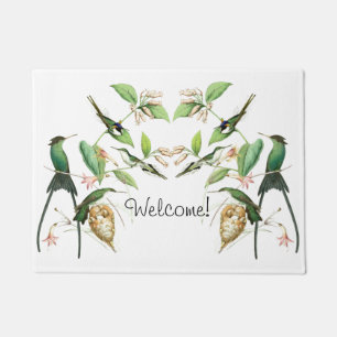 Kolibri-Vogel-Tier-Blumen willkommenes Dorrmat Fußmatte