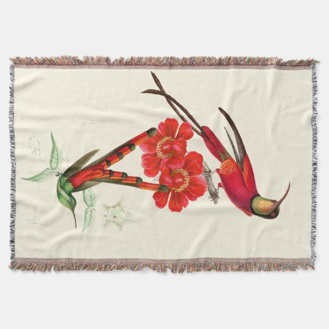 Kolibri-Vogel-Tier-BlumenWurfs-Decke Decke (Vorderseite)