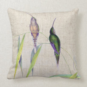 Kolibri-Vogel-Tier-Tier-Bambus-Blätter Kissen