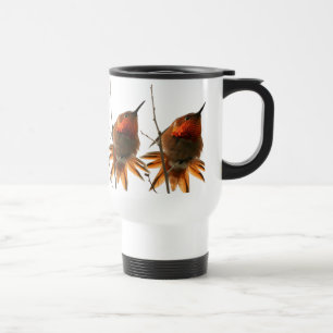 Kolibri-Vogel-Tier-Tier mit Blumen Reisebecher