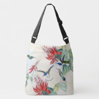 Kolibri-Vogel-Tier-TierBlumen-Taschen-Tasche