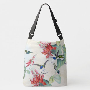 Kolibri-Vogel-Tier-TierBlumen-Taschen-Tasche Tragetaschen Mit Langen Trägern