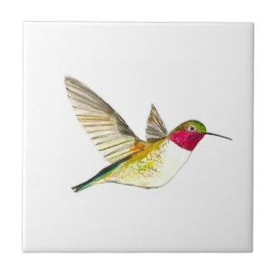 Kolibri Vogel Wildlife Aquarell Farbige  Fliese