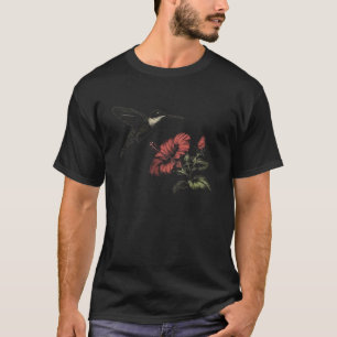 Kolibri Vogelbeobachtung Hibiskus Blumen Mädchen P T-Shirt