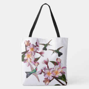 Kolibri-Vögelplumeria-Blumen-Taschen-Tasche