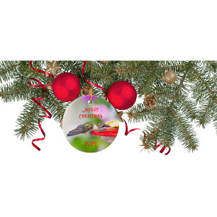 Kolibri-Weihnachtsschmuck Keramik Ornament