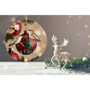 Kolibri-Weihnachtsschmuck Keramik Ornament
