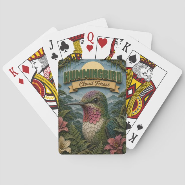 Kolibri-Wolkenwald POPCUT Spielkarten (Rückseite)