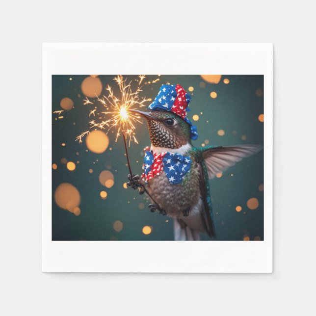 Kolibri zum Unabhängigkeitstag Serviette (Vorderseite)