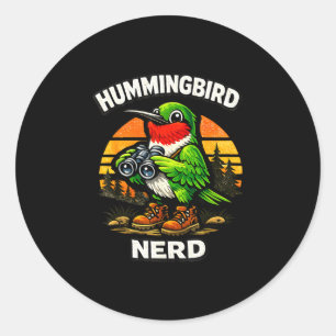 Kolibrifreak lustiger Vogelbeobachtung Vintage Ret Runder Aufkleber