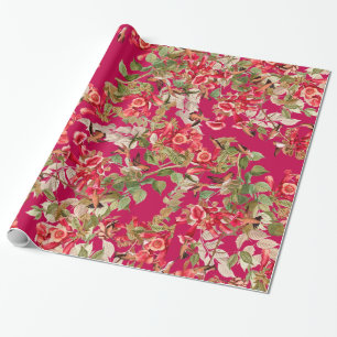 Kolibrigarten-Blumen-Geschenkpapier Geschenkpapier