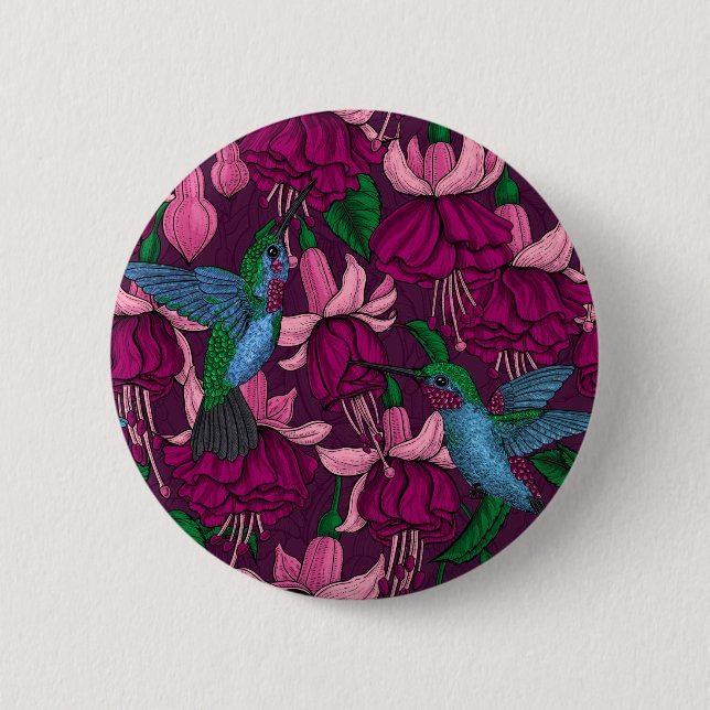 Kolibrigarten Button (Vorderseite)