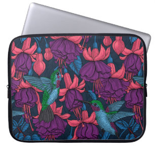 Kolibrigarten in Lila und Blau Laptopschutzhülle