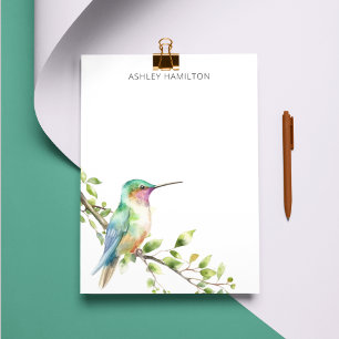 Kolibriname in Aquarell Mitteilungskarte
