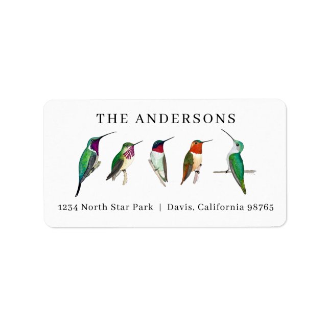 Kolibris Adresse Adressaufkleber (Vorne)