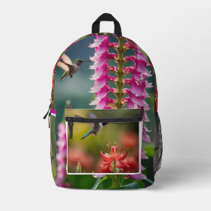 Kolibris am Nektarspender Lebendige Natur Bedruckter Rucksack