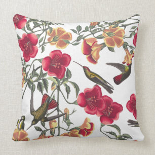 Kolibris BlumenAudubon Blumenthrow-Kissen Kissen