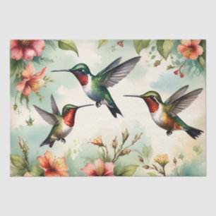 Kolibris Floral Seidenpapier