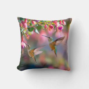 Kolibris Fuchsienblüten Schimmernder Glanz Kissen